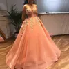 Exquisite Lace Avondjurken Spaghetti Tule Orange 2019 Formele Pageant Party Jurk Plus Size Afrikaanse Prom Juniors Glozen Vestido de Noche