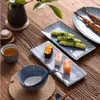 Zen Japońskie tradycyjne 10 "prostokątne płyty sushi 12" owalne dania rybne serwujące tacę ceramiczną zastawę stołową Asorted Four Wzory