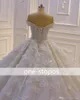 Abito da sposa con perline scintillanti e spalle scoperte Abito da sposa di lusso con fiori 3D con applicazioni in pizzo Abito da sposa arabo vintage principessa6843099