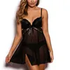 Mode Sexy Womens Intimates Perspectivité Broderie Dentelle Soutien-Gorge Robe G-String Briefs Ensemble Chemise Lingerie Chemise De Nuit Vêtements De Nuit Jupe Courte