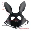 Cosplay Schöne Sklave Kaninchen Maske Erwachsene Spiele BDSM Bondage Leder Fesseln Offene Augen Maske Für Maskerade Ball Karneval Party Sex6143550