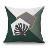 新年の装飾のティールカラークッションカバーノルディックマウンテンリーフの根巻き飾りの幾何学的な味噌の投げ枕ケース