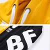 Hot Hoodies Sweatshirts Men Color Block Patchwork Letter Print Plus Size Hoodie Hombre Hip Hop Streetwear 2018 Men Clothing RL5811A