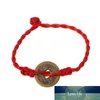 Braccialetti con cordino rosso cinese Feng Shui ricchezza monete di rame fortunate8931664