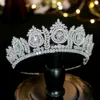 Couronnes de mariage européennes de haute qualité pour femmes Coiffes cheveux accessoires de robe de mariée coiffure dorée reine couronne en or rose ZY223v