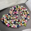 Multicolor Freshwater Pearl Necklace Colorful Cultured Genuine Pearls Women Jewelry Gift 60 Inch Long 5 Pieces
