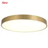 Plafonnier américain tout en cuivre Rond ultra-mince LED balcon allée couloir porche chambre lampes minimalistes post-modernes Lumière intérieure