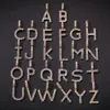 Guld Vit Guldpläterad Bling Diamant English Initial A-Z Brev Beställningsnamn Hängsmycke Halsband Hip Hop Rapper Smycken DIY Namn Födelsedaggåvor