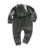 Nowy miękki jeansowy Baby Romper Nowonarodzony kombinezon z kapturem Baby Boy Ubranie Kowboju Baby Zipper Stroje Krótkie unisex dzieci dzieci1831263