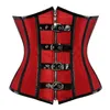 Steel Boned Underbust Leather Corset Top Women Steampunk Padded Lace-up Vintage Sexy Lingerie Clubwear Slimming Body Shaper Waist Trainer