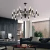 Modern Mode Designer Svart Guld LED Tak Art Deco Suspended Candelier Ljuslampa För Kök Vardagsrum Loft Sovrum