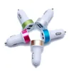 Dual USB Ports 2.1A Metal Car Charger Colorful Micro USB Car Plug USB Adapter