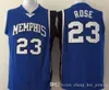 2020 Tigers Derrick Rose College Basketball Jersey Derrick＃23ローズ大学ステッチジャーズズブルーホワイトメンズ安いS-XXL