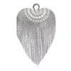 Kvinnor Koppling Väskor Kvällsväskor Mode Rhinestone Crystal Pearl Elegant Bröllopsfest Lady Purse Tassel Shoulder Bag1