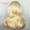 13x6 kurze blonde Futura-Synthetik-Lace-Front-Perücke, gewellt, halb handgebundene Perücken, natürlicher Haaransatz, hitzebeständiges Faserhaar