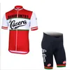 New Men039s La Caserabahamontes Redwhite Cycling Sets Summer Bike Clothing Cycling Jersey 9D Gel Pad Ciclismo Ropa hombre2215363