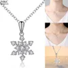 Fashion- Women Fashion Jewelry Choker Snowflake Shape Rhinestone Pendant Lobster Claw Clasp Necklace Casual Party