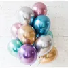 50 stks / partij 12 inch nieuwe glossy metalen parel latex ballonnen dikke chroom metalen kleuren opblaasbare lucht ballen globos verjaardag partij decor DHL