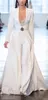Berta White Jumpsuits Long Sleeve Satin Evening Dresses With Long Jackets Plus Size robes de soiree Pants Suits Party Prom Dresses253f