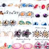 Moda de alta calidad Estilos mixtos Pendientes de diamantes Pendientes de perlas Hebilla Joyería para mujeres Pendientes de fiesta de boda Stud Par mixto