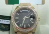 Hochwertige Armbanduhren, Herrenuhr, 40 mm, President, 18 Karat Gelbgold, schwarzes Baguette-Zifferblatt 228348