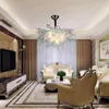 Crystal White Kroonluchters Moderne Mooie Murano Glas Plafond Kroonluchter LED-verlichting Creatieve hanglamp Home Hotel Woonkamer Verlichting