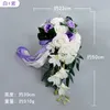 2020 Perle artificiali Bouquet da sposa in cristallo Avorio Cascata Matrimonio Fiore da sposa Spose rosse Spilla fatta a mano Bouquet De Mariage287b