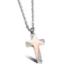 Star Shining Couple Pendant Necklaces Diamond Cross S925 Sterling Silver & 18k Rose Gold Personality Lovely Designer Jewelry Men Necklace