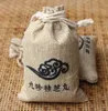 Lin Linen Jewelry Gift Pouch 8x10cm 9x12cm 10x15cm 13x18cm Pack med 50 Makeup Jute Gift Packaging Bags250B