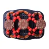 Flower Retro Double Beaded Hair Magic Comb Clip Beads Elasticity Hairpin Stretchy Hair Combs Pins for Women Accessories