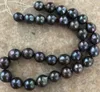 New Fine pearl jewelry stunning1314mm tahitian black green red pearl necklace 18inch5465767