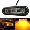 Freeshipping CREK DC 12-24V 4 LED Waterproof Car Truck Strobe Flash Warning Light Side Maker Light Amber