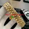 Män tittar på diamant bezel svart urtavla guld rostfritt stål armband Asien 2813 Automatisk lyxig armbandsur