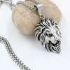 High Quality Mens Jewelry Hip Hop Lion Head Pendant Necklace For Men Luxury Stainless Steel Male Jewelry Friendship Gift