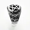 Gothic Punk Satan invertiertes Pentagramm Satanisches Symbol 316L Edelstahl Männer Frauen Mode Ring Vintage Biker Fünf Punkte R9894400