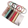 New Fashion Multiful Key Ring And Phone Wallet Pu Leather O Key Ring With Matching Wristlet Bag Keychain Chain for Women Girls Lady