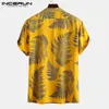 Incerun Summer Printed Men Hawaiian Shirt Short Sleeve Lapel Casual Beach Tropical Shirts 2020 Holiday Camisas Hombre Streetwear251o