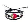 Bracelet en cuir Punk pour femmes et hommes, breloque drapeau, décoration de fête de Sport de Football, cadeaux festifs, DIY, XD20085, 2018