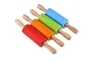 Atacado Home Silicone Rolling Pin Kids Pastelaria Pastelaria Panela De Madeira Silicone Rolling Pins Cozing Cozinha Cozinha Ferramentas