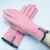 Modne szklniki dotknięte rękawiczki ekranowe pięć palców zimowe ciepłe wełniane rękawiczki multi kolory