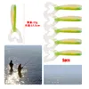 Top Quality 33pcs / Set 28pcs Plástico Handmade Soft Lure isca de pesca + 5 pcs único worm gancho de pesca