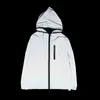 Men Women Reflective Hooded Trench Jackets Coat Night Clubwear Windbreaker FDC99