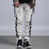 Sidor Cross Lace Up Strings Men Jogger Pants Black and White Paneled Track Pants205x