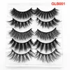 Partihandel 5 Par Mink Ögonfransar Set Tjocka Naturliga Långa Fake Lashes Handgjorda Återanvändbar Eyelash Extensions Ögon Makeup DHL Gratis