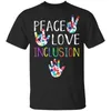 Hombres Peace Love Inclusion Sped Squad Special Ed Teacher Camiseta Tamaño M-3Xl Envío gratis Tops Camiseta