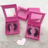 27mm 5D Mink Eyelashes with Pink Square Box Criss Cross Eyelashes Cruelty Free Mink Lashes Accept Private Label