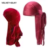 Unisex Velvet i Silky Durag 2 sztuk Zestaw Headwrap Męskie aksamitne Durag Bandana Headwear