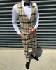 Dwa Kawałki Tuxedos 2020 Nowy Glen Plaid Blazer Slim Fit Men Garnitury Custom Make Dwupokrotny Peopted Lapel Groom Nosić Zestaw Groomsman