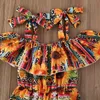 Yaz Çocuk Bebek Bebek Kumaş Çiçek Ayçiçeği Bohemia Boho Sling Bangage Silah Tulum Romper Giysiler Kıyafetler Playsuit2952541