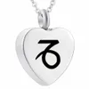 Collana con segno zodiacale gioielli in argento con cuore, 12 costellazioni, collana con ciondolo, urna, regalo di compleanno